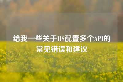 给我一些关于IIS配置多个API的常见错误和建议