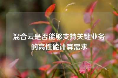 混合云是否能够支持关键业务的高性能计算需求