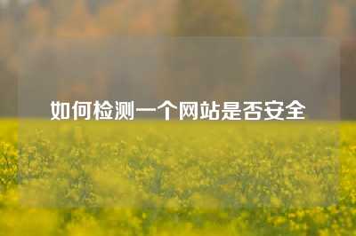 如何检测一个网站是否安全