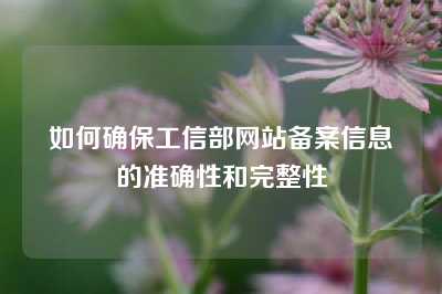 如何确保工信部网站备案信息的准确性和完整性