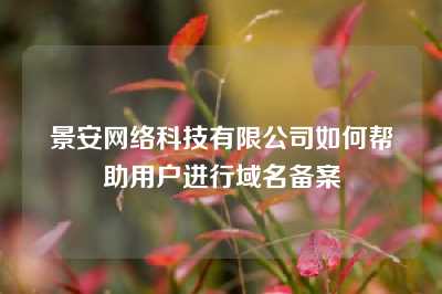 景安网络科技有限公司如何帮助用户进行域名备案