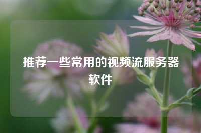 推荐一些常用的视频流服务器软件