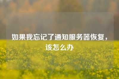 如果我忘记了通知服务器恢复，该怎么办