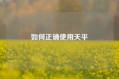 如何正确使用天平
