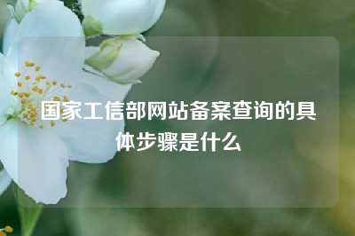 国家工信部网站备案查询的具体步骤是什么