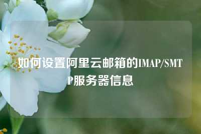如何设置阿里云邮箱的IMAP/SMTP服务器信息