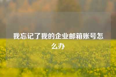 我忘记了我的企业邮箱账号怎么办