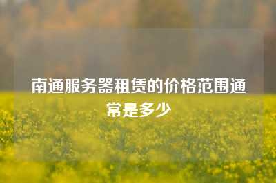 南通服务器租赁的价格范围通常是多少