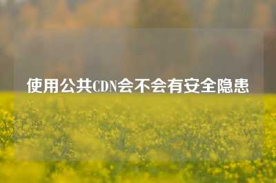使用公共CDN会不会有安全隐患