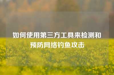 如何使用第三方工具来检测和预防网络钓鱼攻击