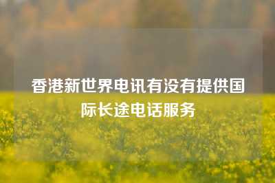 香港新世界电讯有没有提供国际长途电话服务