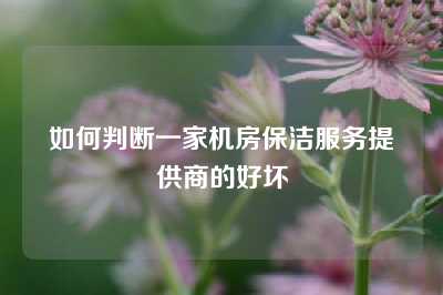如何判断一家机房保洁服务提供商的好坏