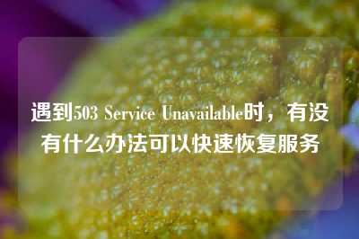 遇到503 Service Unavailable时，有没有什么办法可以快速恢复服务