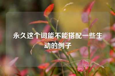 永久这个词能不能搭配一些生动的例子
