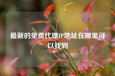 最新的免费代理IP地址在哪里可以找到