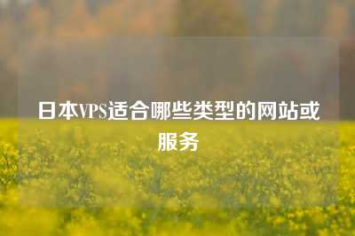 日本VPS适合哪些类型的网站或服务