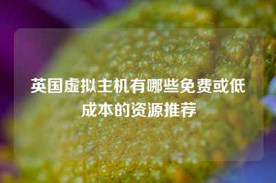 英国虚拟主机有哪些免费或低成本的资源推荐