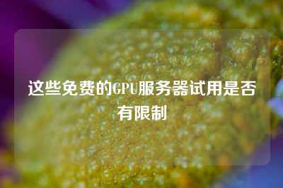 这些免费的GPU服务器试用是否有限制