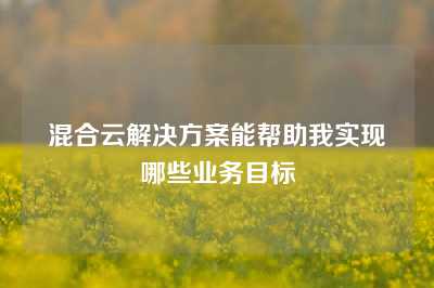 混合云解决方案能帮助我实现哪些业务目标
