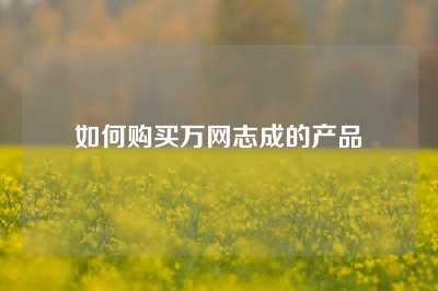 如何购买万网志成的产品