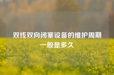 双线双向闭塞设备的维护周期一般是多久