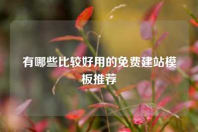 有哪些比较好用的免费建站模板推荐