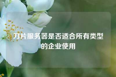 刀片服务器是否适合所有类型的企业使用