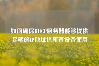 如何确保DHCP服务器能够提供足够的IP地址供所有设备使用