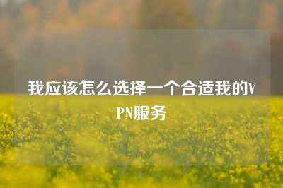 我应该怎么选择一个合适我的VPN服务