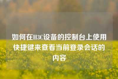 如何在H3C设备的控制台上使用快捷键来查看当前登录会话的内容