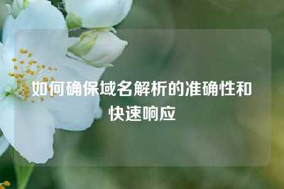 如何确保域名解析的准确性和快速响应