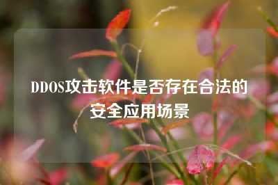 DDOS攻击软件是否存在合法的安全应用场景