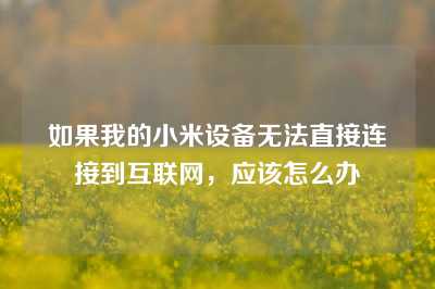 如果我的小米设备无法直接连接到互联网，应该怎么办