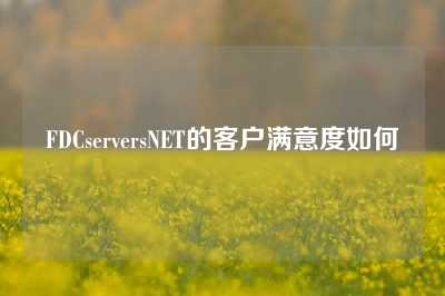 FDCserversNET的客户满意度如何