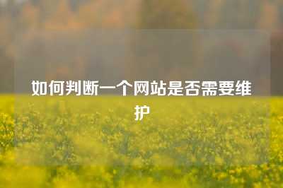 如何判断一个网站是否需要维护