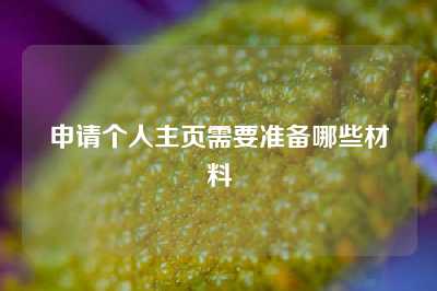 申请个人主页需要准备哪些材料