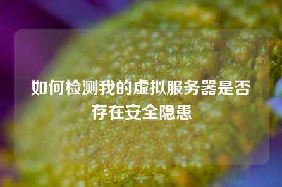 如何检测我的虚拟服务器是否存在安全隐患
