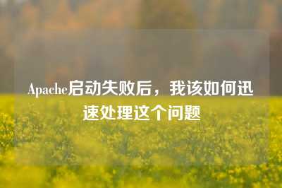 Apache启动失败后，我该如何迅速处理这个问题
