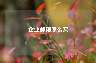企业邮箱怎么买