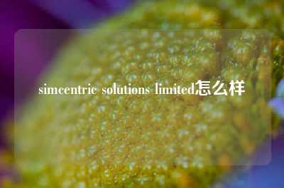 simcentric solutions limited怎么样
