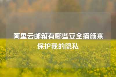 阿里云邮箱有哪些安全措施来保护我的隐私