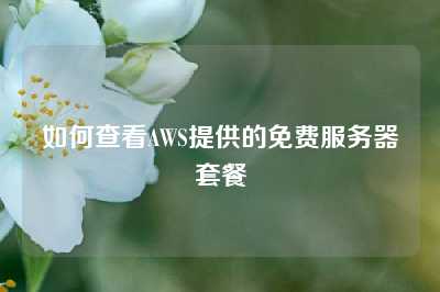 如何查看AWS提供的免费服务器套餐