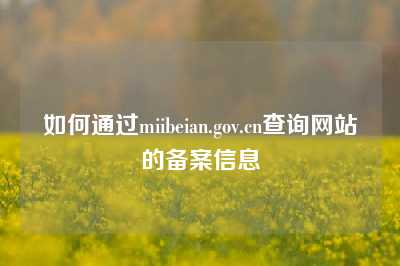 如何通过miibeian.gov.cn查询网站的备案信息