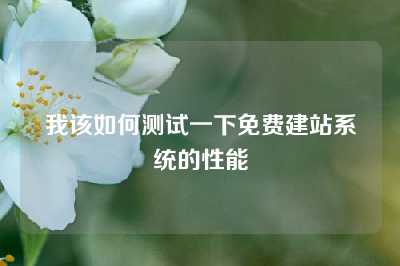我该如何测试一下免费建站系统的性能