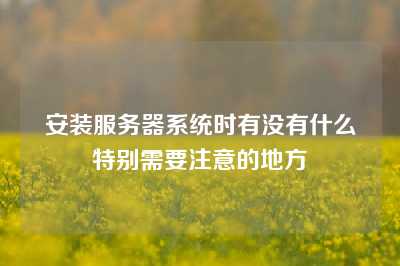 安装服务器系统时有没有什么特别需要注意的地方