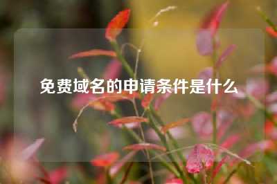 免费域名的申请条件是什么