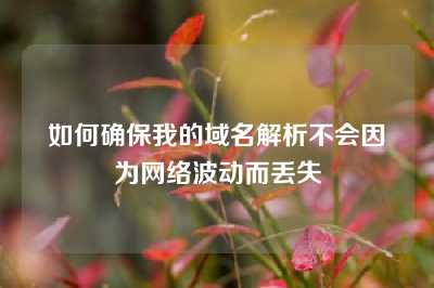如何确保我的域名解析不会因为网络波动而丢失
