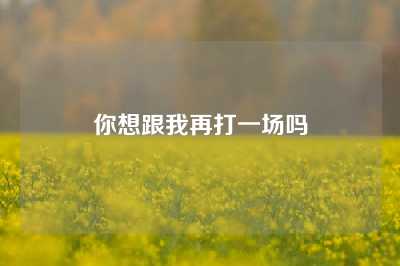 你想跟我再打一场吗