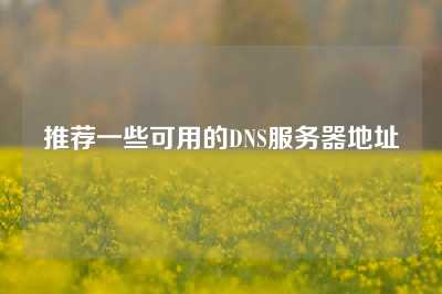 推荐一些可用的DNS服务器地址