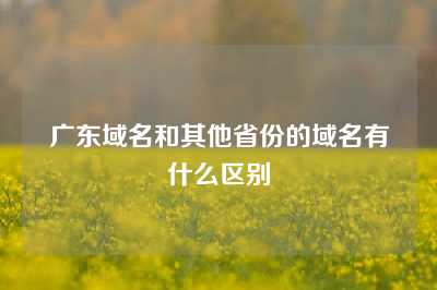 广东域名和其他省份的域名有什么区别